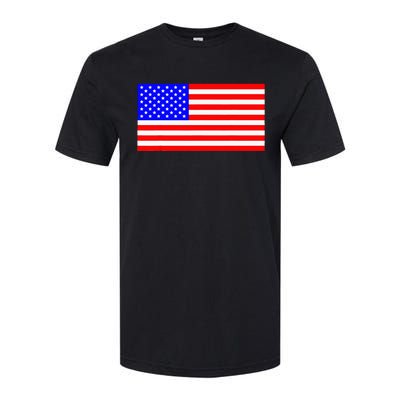 American Flag Flat Color Design Softstyle CVC T-Shirt