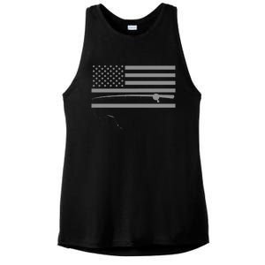 American Flag Fishing Apparel Fishing Ladies PosiCharge Tri-Blend Wicking Tank