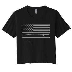 American Flag Fishing Apparel Fishing Women's Crop Top Tee