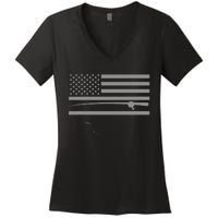 American Flag Fishing Apparel Fishing Women's V-Neck T-Shirt