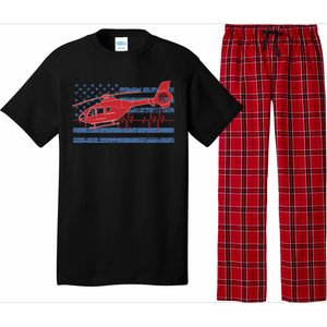 American Flag Flight Nurse Heartbeat Funny Gift Pajama Set