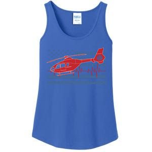 American Flag Flight Nurse Heartbeat Funny Gift Ladies Essential Tank