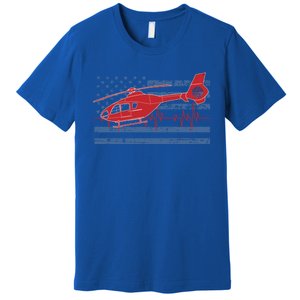 American Flag Flight Nurse Heartbeat Funny Gift Premium T-Shirt