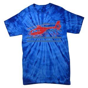 American Flag Flight Nurse Heartbeat Funny Gift Tie-Dye T-Shirt