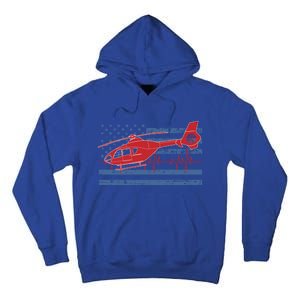 American Flag Flight Nurse Heartbeat Funny Gift Tall Hoodie