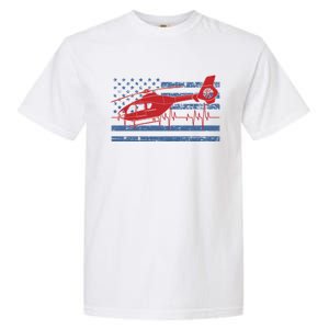 American Flag Flight Nurse Heartbeat Funny Gift Garment-Dyed Heavyweight T-Shirt