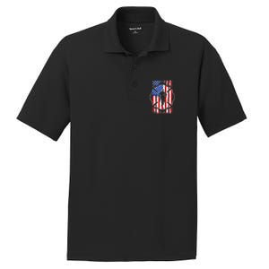 American Flag Firefighter USA United States Badge PosiCharge RacerMesh Polo