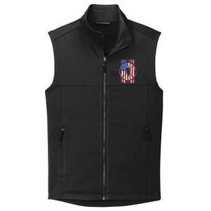 American Flag Firefighter USA United States Badge Collective Smooth Fleece Vest