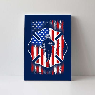 American Flag Firefighter USA United States Badge Canvas