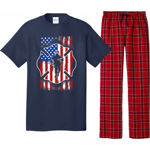 American Flag Firefighter USA United States Badge Pajama Set