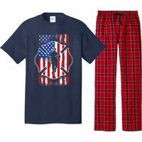 American Flag Firefighter USA United States Badge Pajama Set