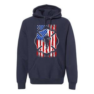 American Flag Firefighter USA United States Badge Premium Hoodie