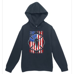 American Flag Firefighter USA United States Badge Urban Pullover Hoodie