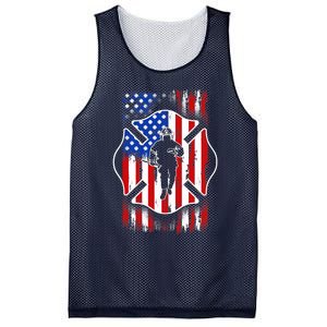 American Flag Firefighter USA United States Badge Mesh Reversible Basketball Jersey Tank