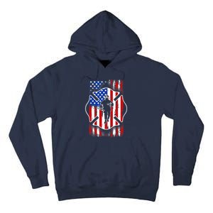 American Flag Firefighter USA United States Badge Tall Hoodie