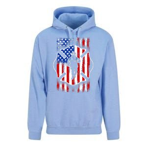 American Flag Firefighter USA United States Badge Unisex Surf Hoodie