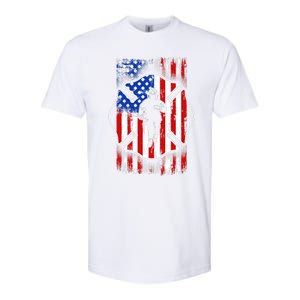 American Flag Firefighter USA United States Badge Softstyle CVC T-Shirt