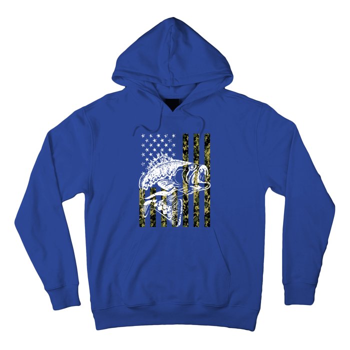 American Flag Fish Bass Fish Fisherman Funny Fishing Camouflagegift Hoodie