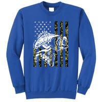 American Flag Fish Bass Fish Fisherman Funny Fishing Camouflagegift Sweatshirt