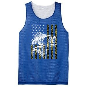 American Flag Fish Bass Fish Fisherman Funny Fishing Camouflagegift Mesh Reversible Basketball Jersey Tank