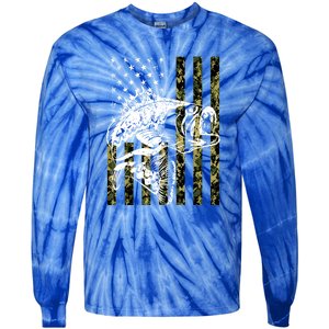 American Flag Fish Bass Fish Fisherman Funny Fishing Camouflagegift Tie-Dye Long Sleeve Shirt