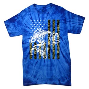 American Flag Fish Bass Fish Fisherman Funny Fishing Camouflagegift Tie-Dye T-Shirt