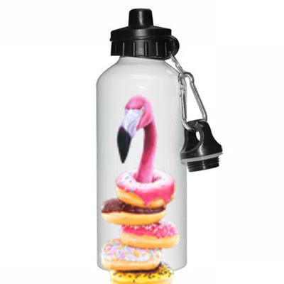 A Famished Flamingo Aluminum Water Bottle