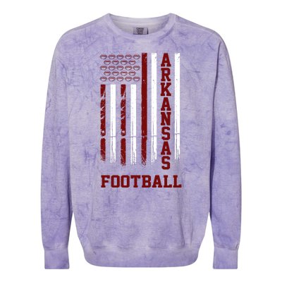 Arkansas Football Fan American Flag Colorblast Crewneck Sweatshirt