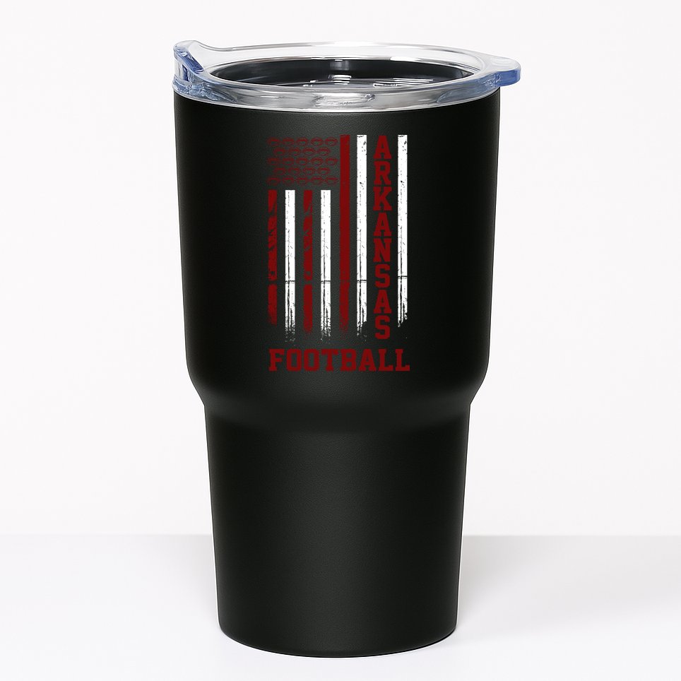 Arkansas Football Fan American Flag Tumbler