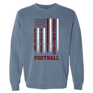 Arkansas Football Fan American Flag Garment-Dyed Sweatshirt