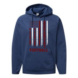 Arkansas Football Fan American Flag Performance Fleece Hoodie