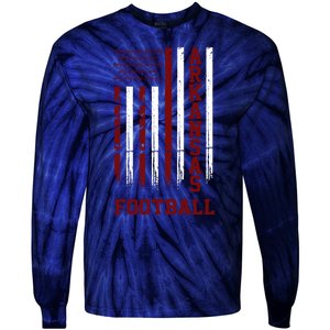 Arkansas Football Fan American Flag Tie-Dye Long Sleeve Shirt