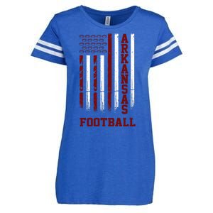 Arkansas Football Fan American Flag Enza Ladies Jersey Football T-Shirt