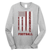 Arkansas Football Fan American Flag Long Sleeve Shirt