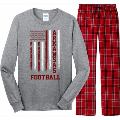 Arkansas Football Fan American Flag Long Sleeve Pajama Set