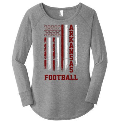 Arkansas Football Fan American Flag Women's Perfect Tri Tunic Long Sleeve Shirt