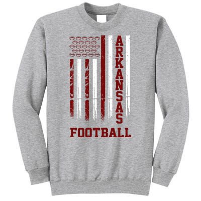 Arkansas Football Fan American Flag Tall Sweatshirt