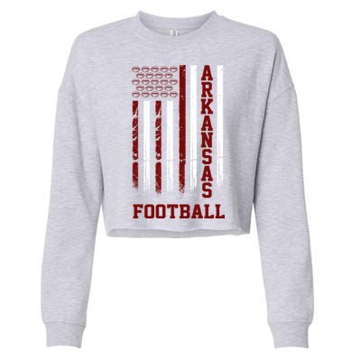 Arkansas Football Fan American Flag Cropped Pullover Crew