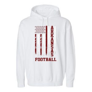 Arkansas Football Fan American Flag Garment-Dyed Fleece Hoodie