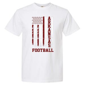 Arkansas Football Fan American Flag Garment-Dyed Heavyweight T-Shirt