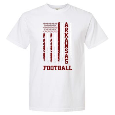 Arkansas Football Fan American Flag Garment-Dyed Heavyweight T-Shirt