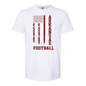 Arkansas Football Fan American Flag Softstyle CVC T-Shirt