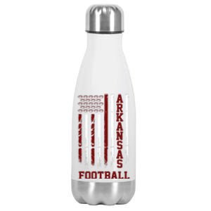 Arkansas Football Fan American Flag Stainless Steel Insulated Water Bottle