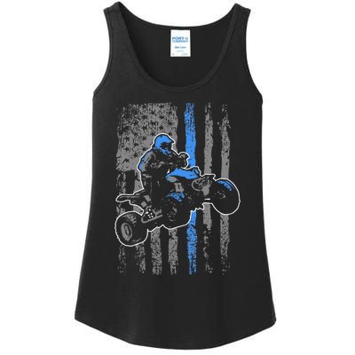 American Flag Four Wheeler Quad Men ATV Riding Gift Ladies Essential Tank