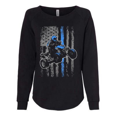 American Flag Four Wheeler Quad Men ATV Riding Gift Womens California Wash Sweatshirt