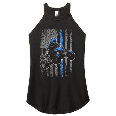 American Flag Four Wheeler Quad Men ATV Riding Gift Women's Perfect Tri Rocker Tank