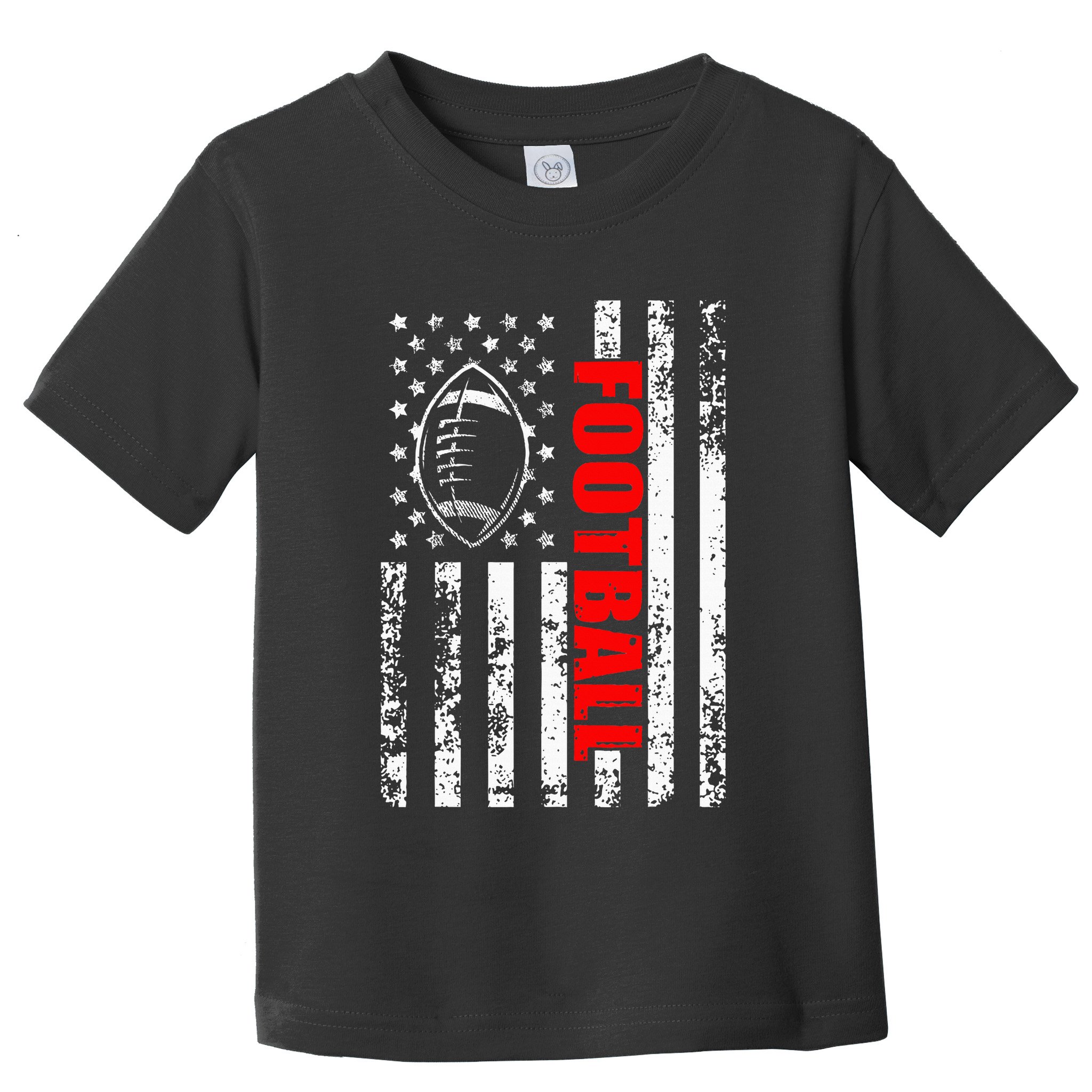 American Flag Football Patriotic Football Toddler T-Shirt