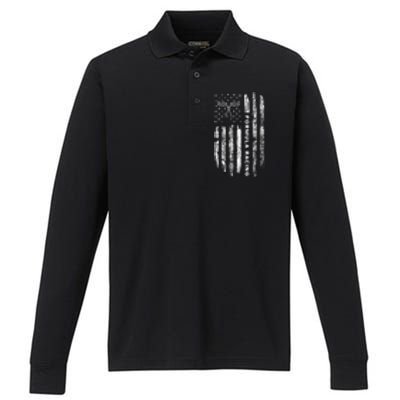 American Flag Formula Racing Performance Long Sleeve Polo