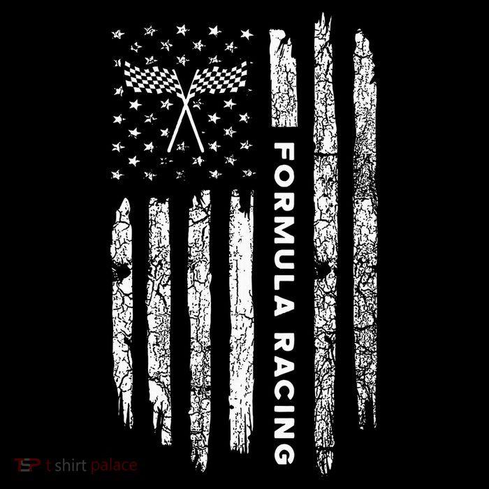 American Flag Formula Racing Drawstring Bag