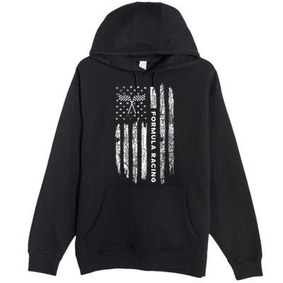 American Flag Formula Racing Premium Pullover Hoodie